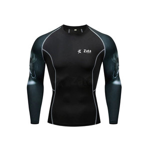 เสื้อแรชการ์ดผู้ชาย ดีไซน์ล่าสุด แบรนด์ ZATA SPORTS สีดำ แขนยาว รับสกรีนโลโก้ ผลิตจากโพลีเอสเตอร์ 100% แห้งเร็ว เป็นมิตรกับสิ่งแวดล้อม - Product Image 1