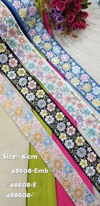 แถบปักลายดอกไม้ขนาด1.5นิ้วใช้สำหรับขายรองเท้าได้มากกว่าสิบสี - Product Image 6