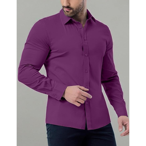 Regular Fit Stretch Stain Shield Men's Dress ShirtButton Down Man Shirt Breathable <b>YARN</b> DYED Men's Shirts - Product Image 6