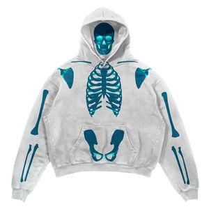 Customized Heavyweight Cotton Hoodie <b>Vintage</b> Acid Wash Distressed Cropped <b>Sweatshirt</b> With Embroidery Patch Applique - Product Image 5