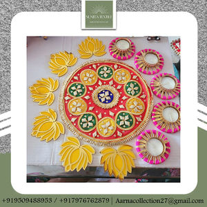 Vibrant Lotus Rangoli Bougeoir pour Diwali Décoration festive parfaite pour créer une atmosphère chaleureuse et accueillante dans votre maison - Product Image 2