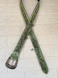 Custom Logo High Quality Hot Selling Hand <b>Tooled</b> Leather Beaded Belts Luxury Designer Genuine Cowhide Leather Pin Buckle Belts - Product Image 4