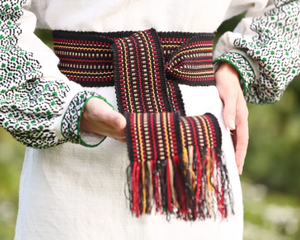 Ceinture de taille en laine slave faite à la main, accessoire tissé coloré pour hommes et femmes, cadeau de Noël et de fête - Product Image 2