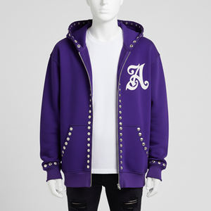 Sudadera con capucha de estilo de alta calidad personalizable Oem Relax Fit y calidad que nunca se desvanece tachonado con diamantes de imitación Streetwear Sudadera con capucha - Product Image 4