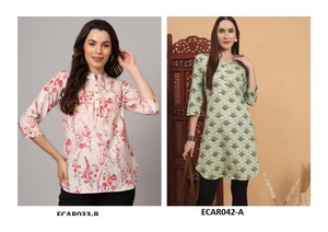 Algodón ligero para mujer Rayón Kurti Ocasiones tradicionales modernas Impresión digital Suministro al por mayor Precio de fábrica disponible - Product Image 3