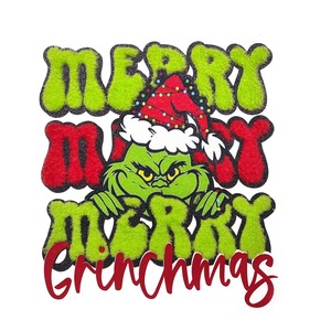 Parches de chenilla personalizados, parches de lentejuelas autoadhesivos para planchar a granel de Navidad, sombrero de tela de sarga en forma de corazón, bordado de PVC para coser - Product Image 3