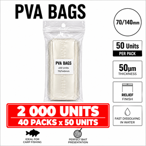 Sacs PVA 70x140mm 2000 unités, sacs d'appât pour la pêche à la carpe à dissolution rapide, solubles dans l'eau, sans résidus, accessoires de pêche - Product Image 1