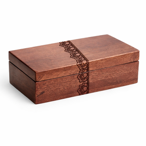 <b>Wooden</b> Box with Floral Design Engraving Elegant <b>Storage</b> Box for Jewelry and Keepsakes - Product Image 2