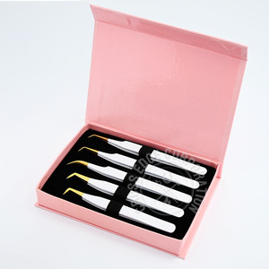 Hot Selling Fiber Tip Lash Tweezers 45° Long Isolation Russian Volume Eyelash Extension Tweezer Lightweight <b>Precision</b> <b>Tool</b> - Product Image 1