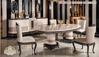 Ensemble de table et chaises de salle à manger en teck doré poli de style victorien, qualité supérieure, durable, taille/couleur personnalisables