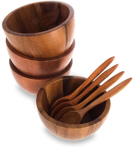 ชามเสิร์ฟไม้ขัดเงา น้ำหนักเบา ผลิตด้วยมือ เป็นมิตรกับสิ่งแวดล้อม ดีไซน์ทันสมัย ทนทาน เหมาะสำหรับจัดระเบียบครัวและโต๊ะอาหาร - Product Image 6