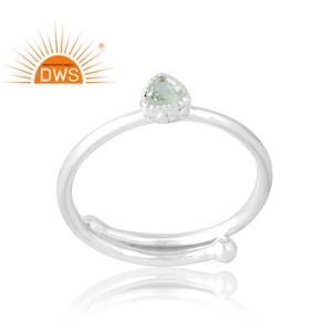 Anillo de piedras preciosas de amatista verde Natural de Plata de Ley 925, joyería personalizada para mujer, regalo para ella - Product Image 1