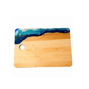 Tabla de cortar de madera de estilo clásico con acabado en contraste, bloques de madera maciza para cortar frutas y verduras - Product Image 6