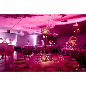 Portavelas Hurricanes con cuentas de cristal de diseño personalizado para boda, hogar, mesa decorativa, centros de mesa de plata - Product Image 6