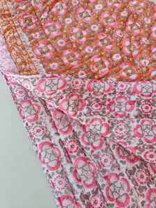 Couverture indienne Jaipuri Razai, couverture simple, reine, king, imprimée en blocs, réversible - Product Image 3