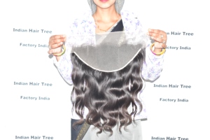 Precio al por mayor, cabello humano indio crudo con ondas corporales frontales, extensión de brillo sedoso suave Natural, vendedor disponible de cabello Temple a la venta - Product Image 4