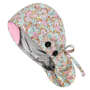 Gorro DE TRABAJO reutilizable con cola de caballo para mujer, con botón y lazo, banda para el sudor, gorro de cola de caballo para enfermera y médico, venta al por mayor - Product Image 2