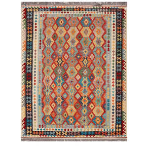 Alfombra Kilim de Maimana, Afganistán, 341 x 259 cm, Alfombras y Juegos de Alfombras - Product Image 1