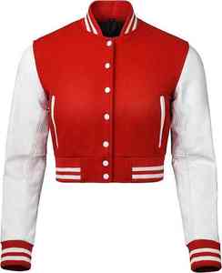 Chaqueta Informal Letterman Varsity de Lona para Hombre, Cuerpo de Lana, Mangas de Cuero, Transpirable, Invierno, Bordado de Chenilla Personalizado, Venta Al por Mayor PK - Product Image 1