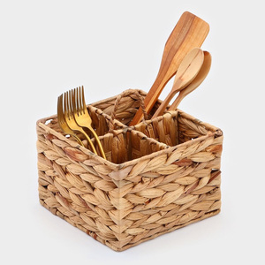 Porte-couverts en jacinthe d'eau, bon prix, support de rangement pour cuillère, fourchette, ustensiles, caddy pour ustensiles de cuisine - Product Image 5