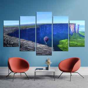 Arte impreso en lienzo para pared: paisaje de globos vibrantes para decoración del hogar, juego de 5 lienzos Mx - Product Image 1