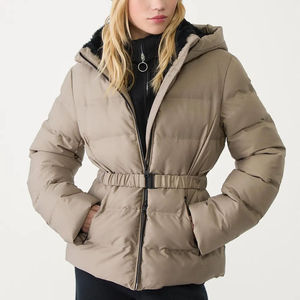 Nouveau meilleur prix de gros, veste matelassée à capuche pour femme, de haute qualité, chaude pour l'hiver, logo uni, toile, rembourrage en coton, imperméable - Product Image 1