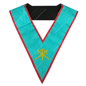 MASONIC REGALIA BLUE LODGE ASSR CEREMONIA OFICIAL COLLAR FREEMASON COLLAR BORDADO A MANO COLLAR - Product Image 1