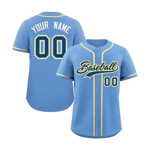 Maillot de baseball hip-hop personnalisé cousu sur mesure – Uniforme de sport imprimé court personnalisé pour hommes, femmes et adultes – T-shirt de baseball tendance - Product Image 1