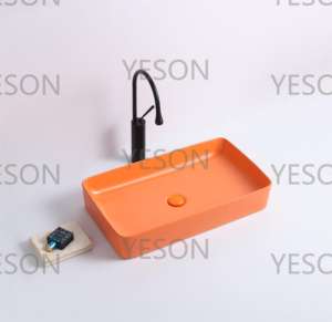 Lavabos à <span class=keywords><strong>main</strong></span> en céramique de mode marbre noir mat <span class=keywords><strong>au</strong></span>-<span class=keywords><strong>dessus</strong></span> du comptoir meuble de toilette toilette <span class=keywords><strong>au</strong></span>-<span class=keywords><strong>dessus</strong></span> du comptoir évier d'art - Product Image 3