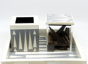 Ensemble de brûleur à encens Bakhoor en incrustation d'os de style nouveau, de haute qualité, écologique, bois de santal pour toutes les saisons, en vente - Product Image 3