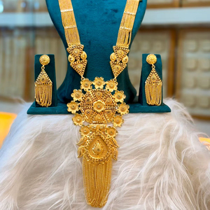 24K ทองดูไบวินเทจคลาสสิกมุกดอกไม้เข็มกลัดสร้อยคอสร้อยคอครบรอบเครื่องประดับทองแดงแฟชั่นชุดของขวัญ - Product Image 1