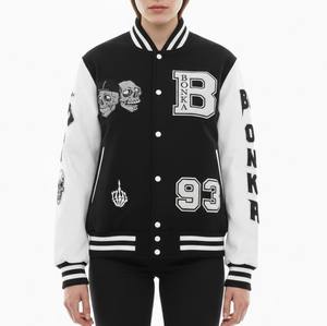 Veste de baseball universitaire de haute qualité 2026, fabricant de vêtements de rue personnalisés, broderie de patch en chenille de laine, veste universitaire de style lettreman - Product Image 1