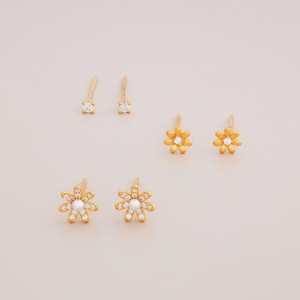18K Gold Vintage Flower Drop <b>Earrings</b> Emerald Cut Diamond 92.5 <b>Silver</b> <b>Stud</b> <b>Earrings</b> Trendy 14K Gold Jewelry Main Material 188319 - Product Image 2