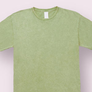 Vintage Acid <b>Wash</b> 100% Cotton T-Shirt Oversize Boxy Fit Quick Dry Front Logo Crewneck Streetwear Heavyweight <b>Men's</b> T-Shirt - Product Image 5