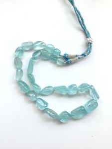 Perles de pierre naturelle Aquamarine brute pour la fabrication de bijoux fins - Product Image 2