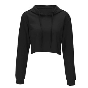 Sudaderas con capucha cortas lisas de alta calidad para mujer, novedad, sudaderas con capucha cortas con estampado de logotipo personalizado para mujer - Product Image 6