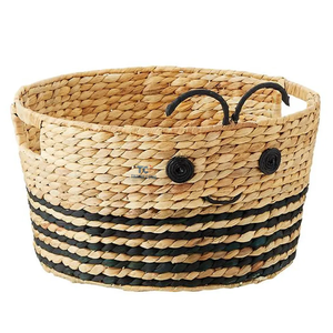 Pouf de panier en rotin rustique en cuivre naturel avec doublure paniers en osier pour l'organisation du bureau à domicile panier à papier de bureau Vietnam - Product Image 4