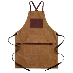 Delantal de panadero de algodón de alta calidad logotipo personalizado cocina Chef Barista delantal de lona ajustable barbacoa jardín bordado delantales Delantal - Product Image 2