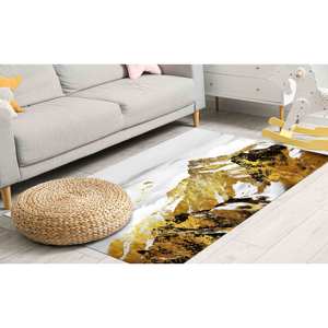 พรมพิมพ์ลายภูเขาทอง - พรมลายวิวทิวทัศน์สมัยใหม่ ทำความสะอาดง่าย พรมกำมะหยี่ - Product Image 2