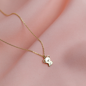 Collar con Dije de Koala Liso Cortado con Láser, Hecho a Mano en Turquía, Plata de Ley 925, Joyería para Compromiso, Boda y Fiesta - Product Image 2