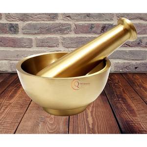 Vente chaude en laiton métal mortier et pilon ustensiles de cuisine utiliser épices et herbes broyeur utiliser une bonne qualité mortier et pilon prix bon marché - Product Image 4