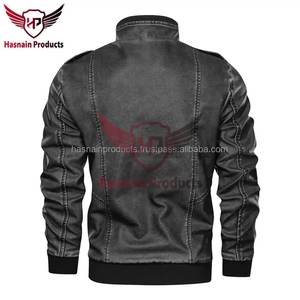 Veste de moto pour homme de qualité supérieure, coupe ajustée, style bomber standard, fermeture éclair en cuir, style décontracté, multicolores, hiver, écologique - Product Image 2