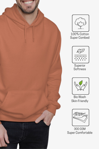 Sweat-shirt à capuche pour homme unisexe 100% super peigné bio lavé pré-rétréci 300 GSM corail Derby d'hiver taille style décontracté solide - Product Image 4