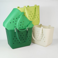 Sac de plage en EVA personnalisé avec logo, design à trous de drainage, sac de plage en EVA à trous ouverts, structure à nettoyage rapide pour la piscine, les voyages et l'été