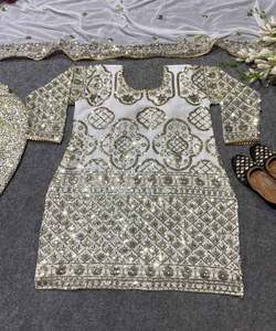 ชุดบูติกสำหรับสตรีชาวมุสลิม ชุดแต่งงานแบบปากีสถาน อาบายะ คาฟตัน ผ้ากำมะหยี่ปักลาย คามีซ ดูปัตตา สไตล์เรียบร้อยสำหรับวันอีด ยาวคลุมเท้า - Product Image 2