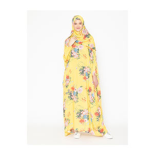 Instant Overhead <b>Shawl</b> Islamic <b>Women's</b> Cotton Clothing Muslim Printed Prayer Robe Long <b>for</b> Gown at Wholesale Price - Product Image 1