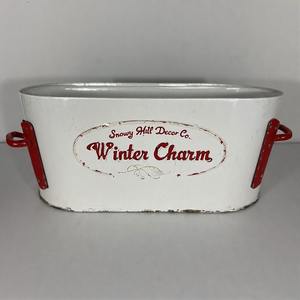 Jardinière de Noël Nordic Pinecrest avec finition galvanisée antique pour les verts d'hiver extérieurs et les présentoirs de porche de vacances - Product Image 4