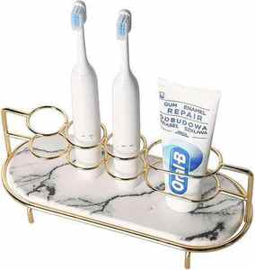 Support mural en métal pour brosse à dents support de pâte pour la maison hôtel salle de bain étagères de rangement pour la maison ou l'hôtel - Product Image 3