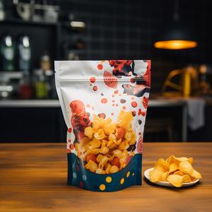 Matte White Corn Flakes Packaging Aluminum Foil Zip Lock Doypack with Mylar Storage Gravure Printing Stand up Pouch - Product Image 1