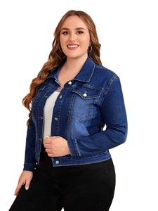 Chaqueta vaquera para mujer/Chaquetas de mujer de manga larga para niña/Chaquetas vaqueras transpirables recortadas OEM al por mayor para mujer - Product Image 3
